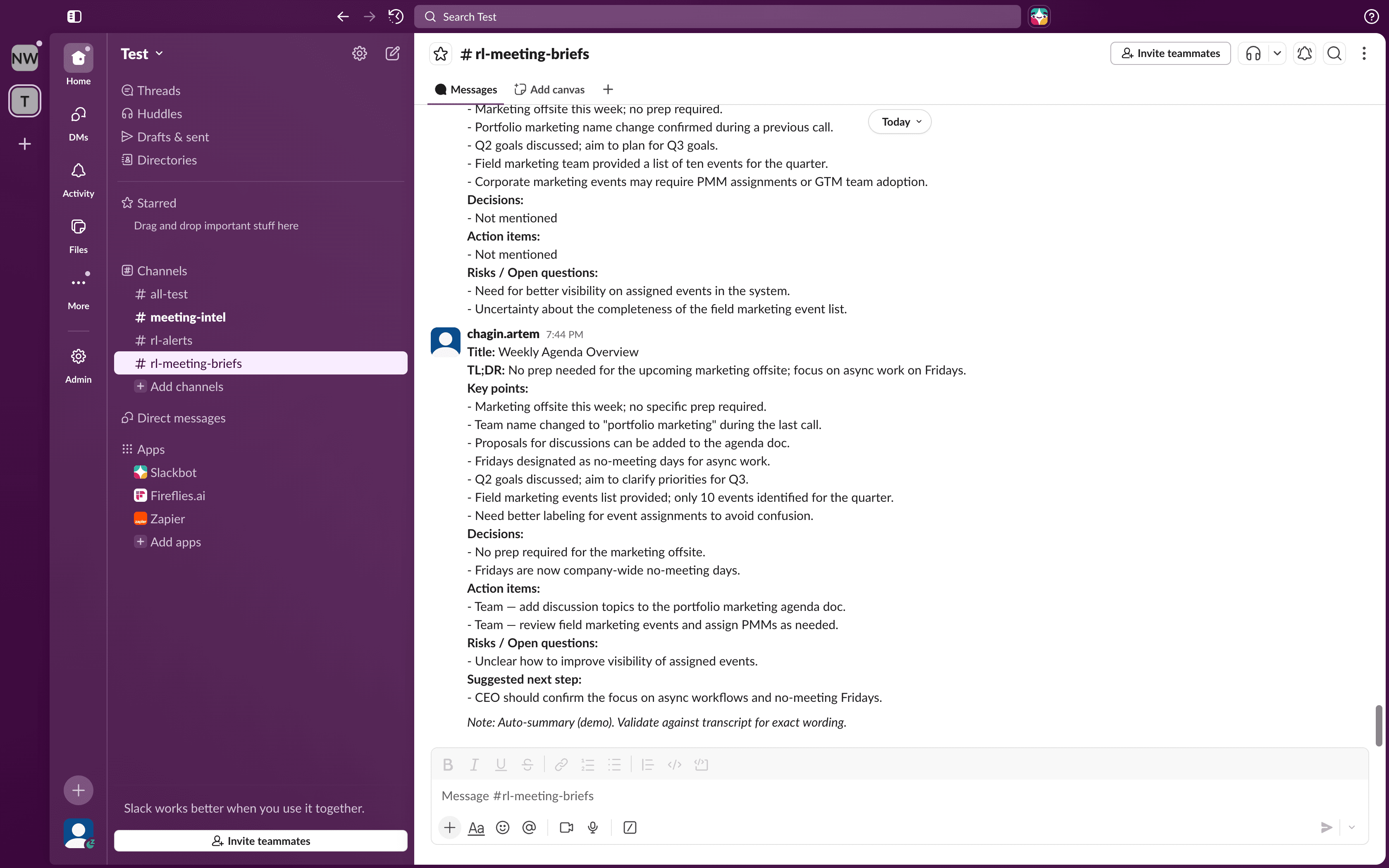 Slack alert payload with processing_id and module failure context