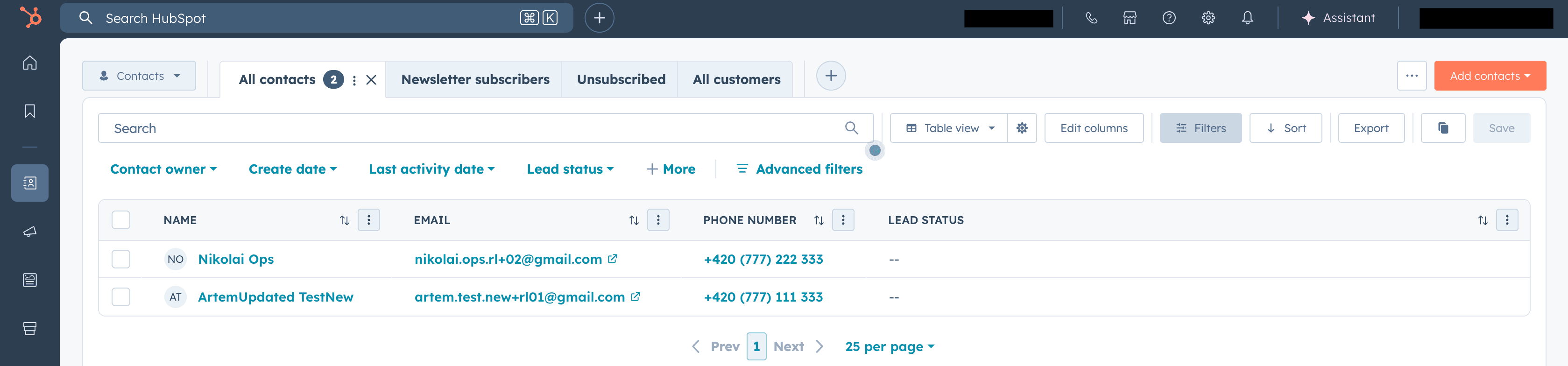 HubSpot search branch used to route update vs create actions safely